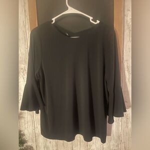Women’s Uniqlo brand 3/4 sleeve black blouse v neck large